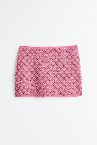 H & M - Rhinestone-embellished mini skirt - Pink | H&M (UK, MY, IN, SG, PH, TW, HK)