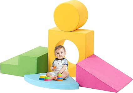 Toddler Climbing Toys Indoor, 5-Piece Colourful Foam Climbing Blocks for Toddlers 1-3 Years Old, ... | Amazon (US)