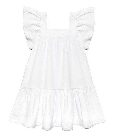 White Terry Angel-Sleeve Cover-Up - Toddler & Girls | Zulily