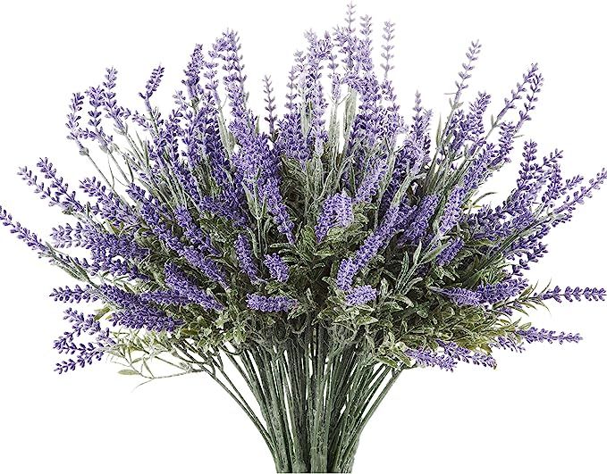 Butterfly Craze Artificial Lavender Plant 4-Piece Bundle – Lifelike Faux Silk Flowers for Weddi... | Amazon (US)