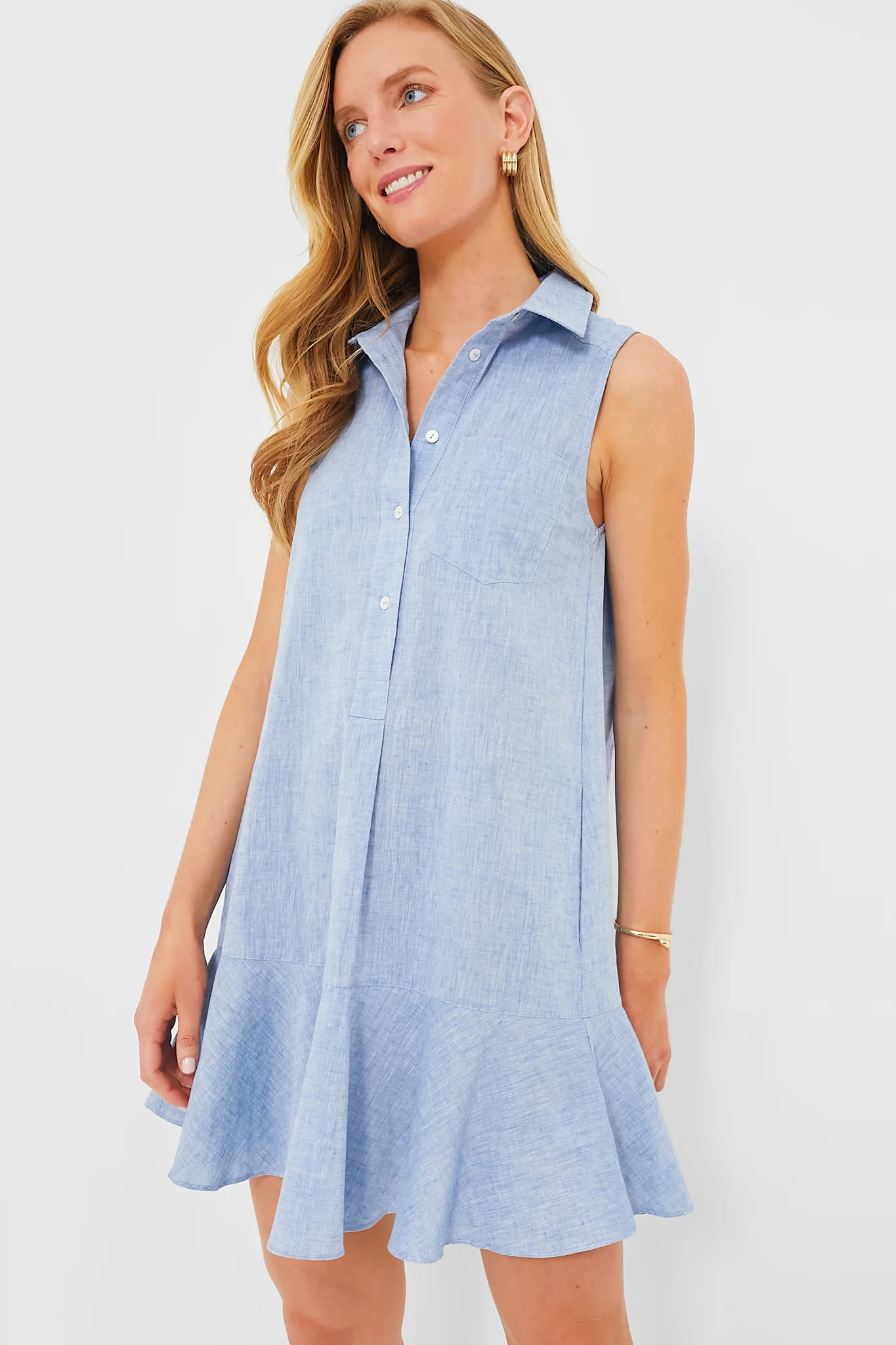 Chambray Sleeveless Callahan Shirt Dress | Tuckernuck (US)