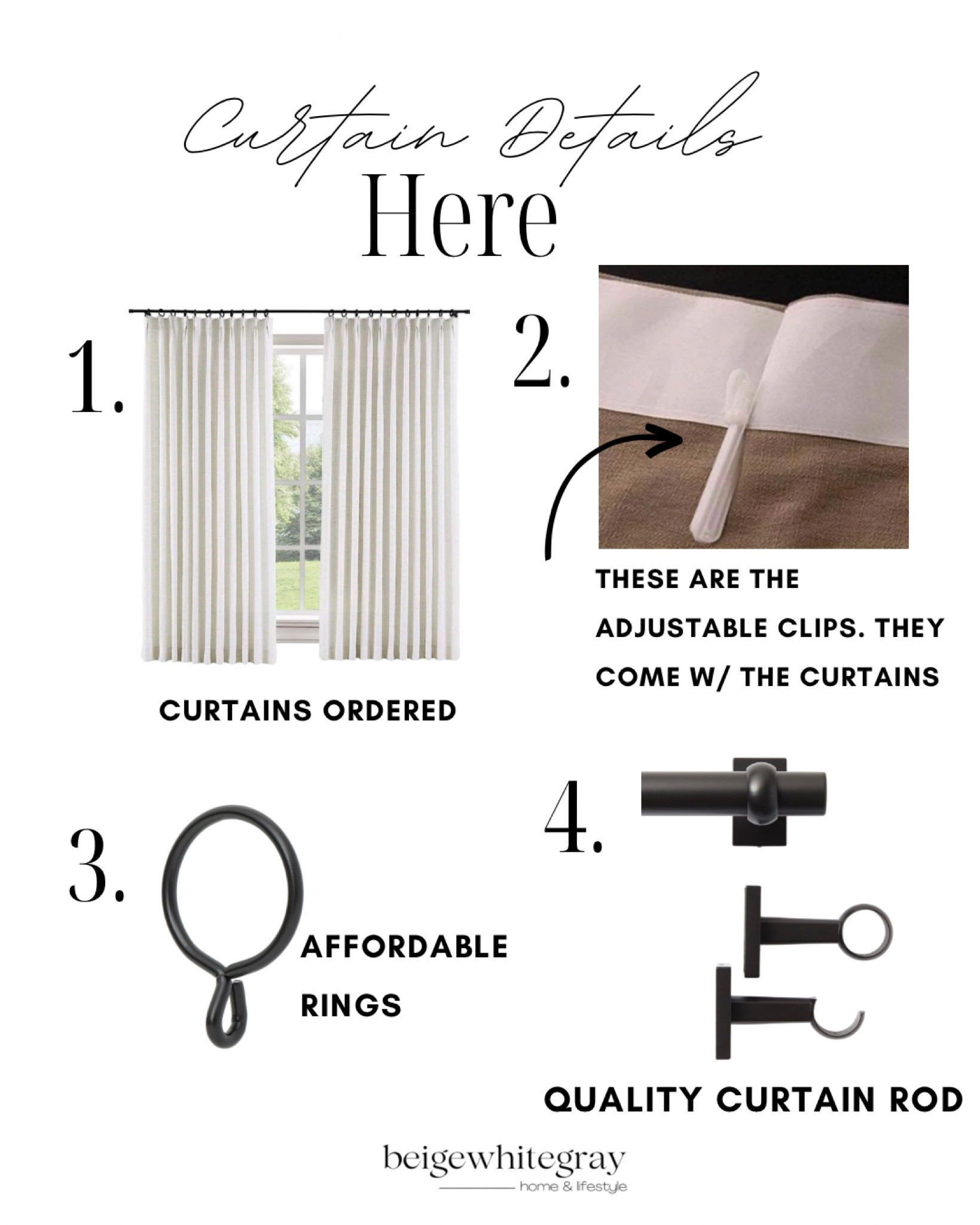 Details on my curtains b/c you asked. My curtains are linked and the accessories used too! Don’t forget the end caps for the curtain rods . The curtain rods are amazing quality I would not go the cheaper route on curtain rods. Totally worth it to me. 

#LTKstyletip #LTKhome