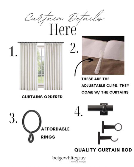 Details on my curtains b/c you asked. My curtains are linked and the accessories used too! Don’t forget the end caps for the curtain rods . The curtain rods are amazing quality I would not go the cheaper route on curtain rods. Totally worth it to me. 

#LTKstyletip #LTKhome