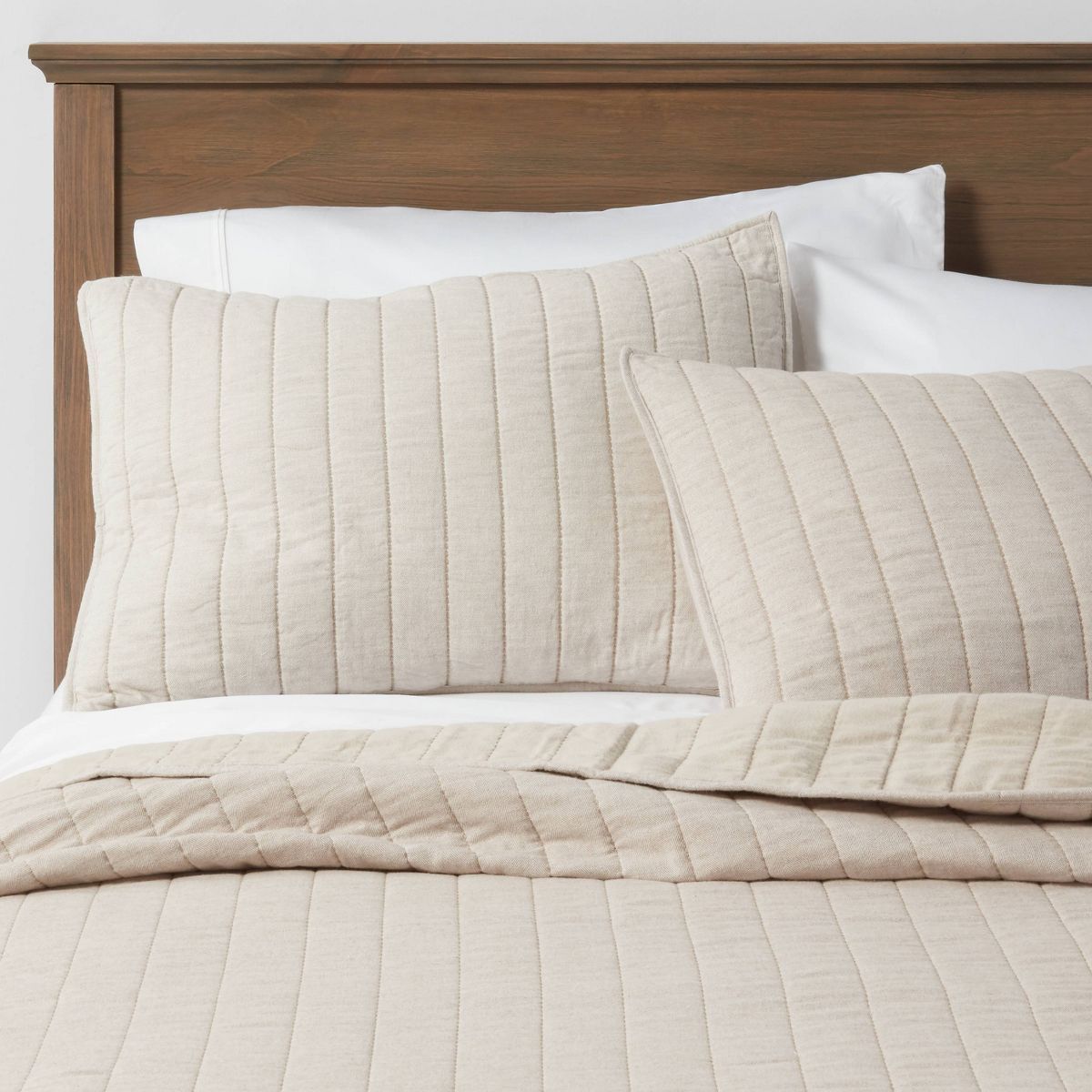 Full/Queen Herringbone Flannel Quilt Beige - Threshold™ | Target