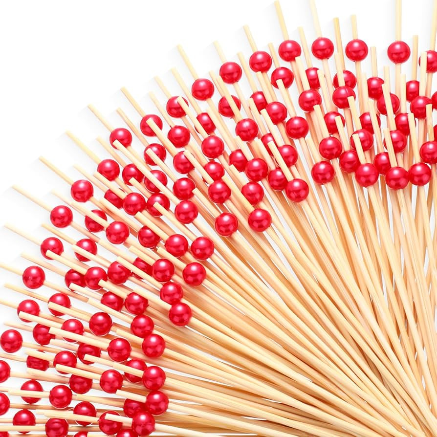 600 Pcs Cocktail Pick Toothpick for Appetizer 4.7Inch Pearl Cocktail Skewer for Drink Bamboo Flav... | Amazon (US)