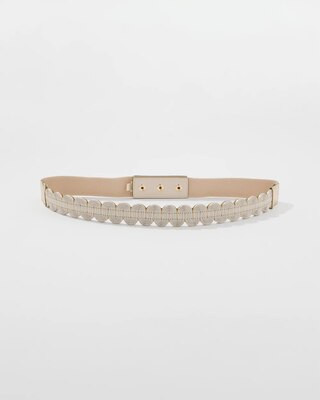 Women's Mixed Metal Stretch Belt in Gold size Medium/Large | White House Black Market | White House Black Market