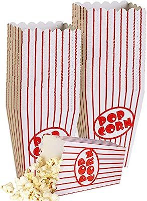 Small Movie Theater Small Popcorn Boxes - Paper Popcorn Boxes Striped Red and White, Great for mo... | Amazon (US)