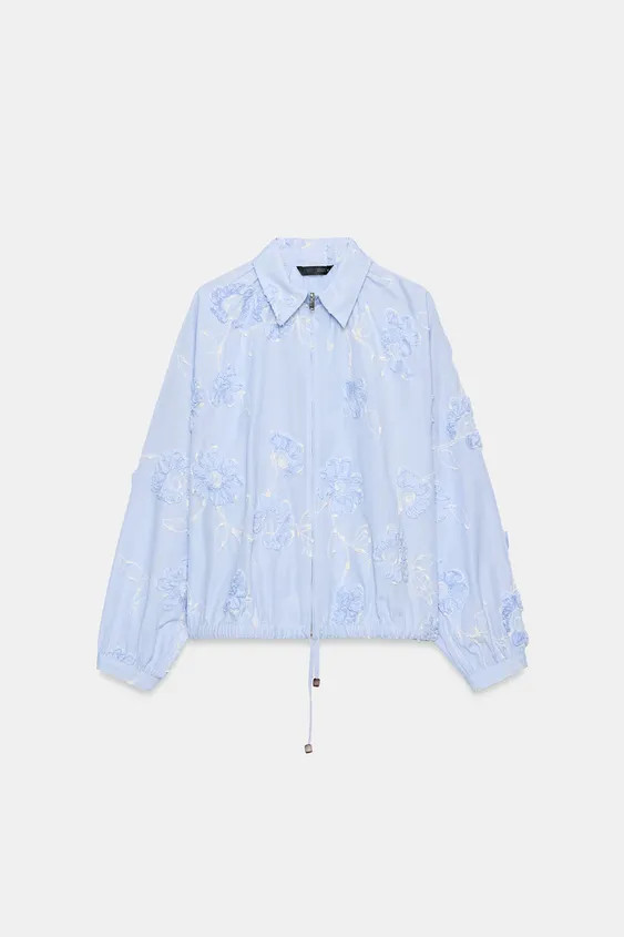 Model height: 175 cmLong sleeve shirt with a regular collar. Features contrast embroidery and a t... | Zara UK
