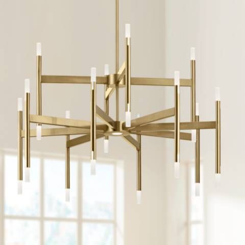 Elan Kizette 32" Wide Champagne Gold 24-Light LED Chandelier | LampsPlus.com