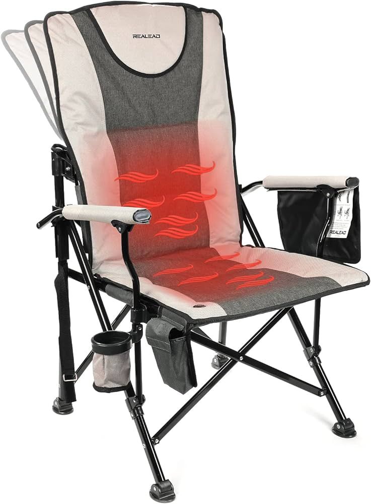 REALEAD Heated Camping Chair - Fully Padded Heated Camp Chairs for Outdoor Sports - Heavy Duty Fo... | Amazon (US)