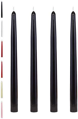 CandleNSent Taper Candles | Tapered Candlesticks - dripless 10 Inch Unscented | Black | 4 Pack | Amazon (US)