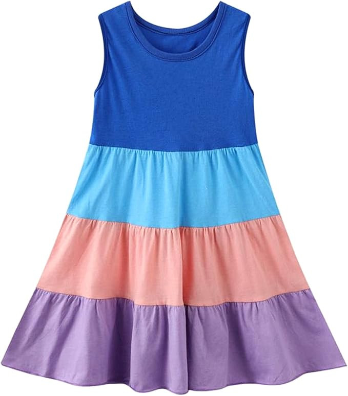 HILEELANG Little Girls Short Sleeve Dresses | Amazon (US)