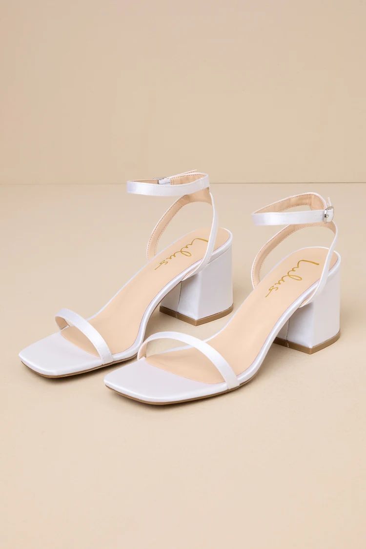 Morrisan White Satin Ankle Strap High Heel Sandals | Lulus