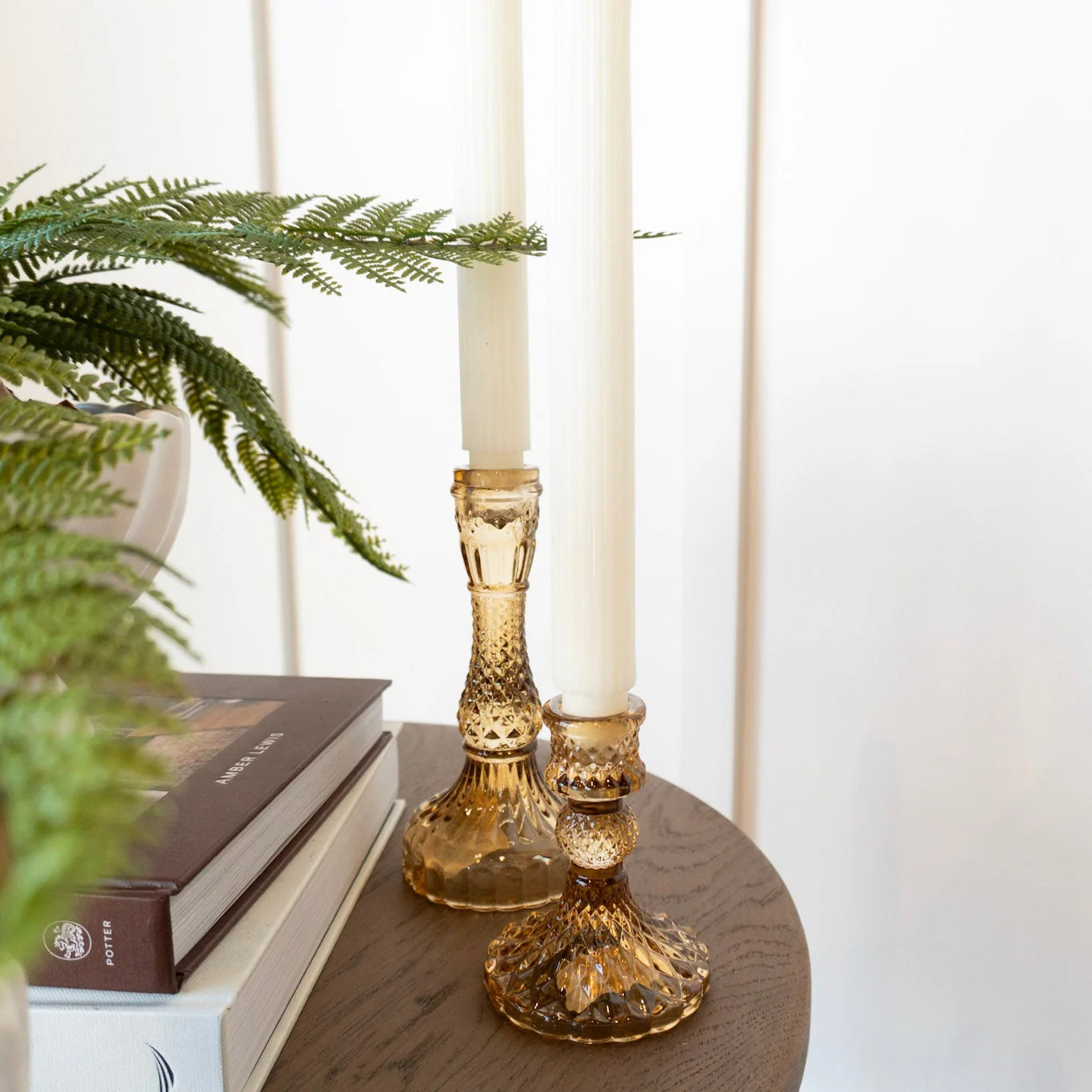 Gillian Candlestick Amber | Eco Chic Home