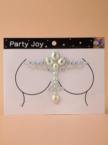 2pcs Luminous & Non-luminous Rhinestone Facial Tattoo Sticker | SHEIN