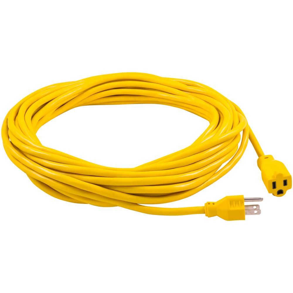 GE 50 ft. 3-Wire Indoor/Outdoor Grounded Heavy Duty Extension Cord, Yellow | The Home Depot