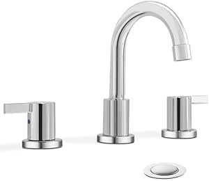 Widespread Bathroom Sink Faucet, 3 Hole 8 Inch Chrome Finish, Utility/Lavatory Modern Faucet with... | Amazon (US)