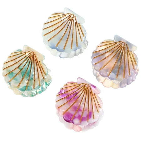 GOOHOCHY 4Pcs Small Shell Hair Clips Claw Styling Accessories for All Hair | Walmart (US)