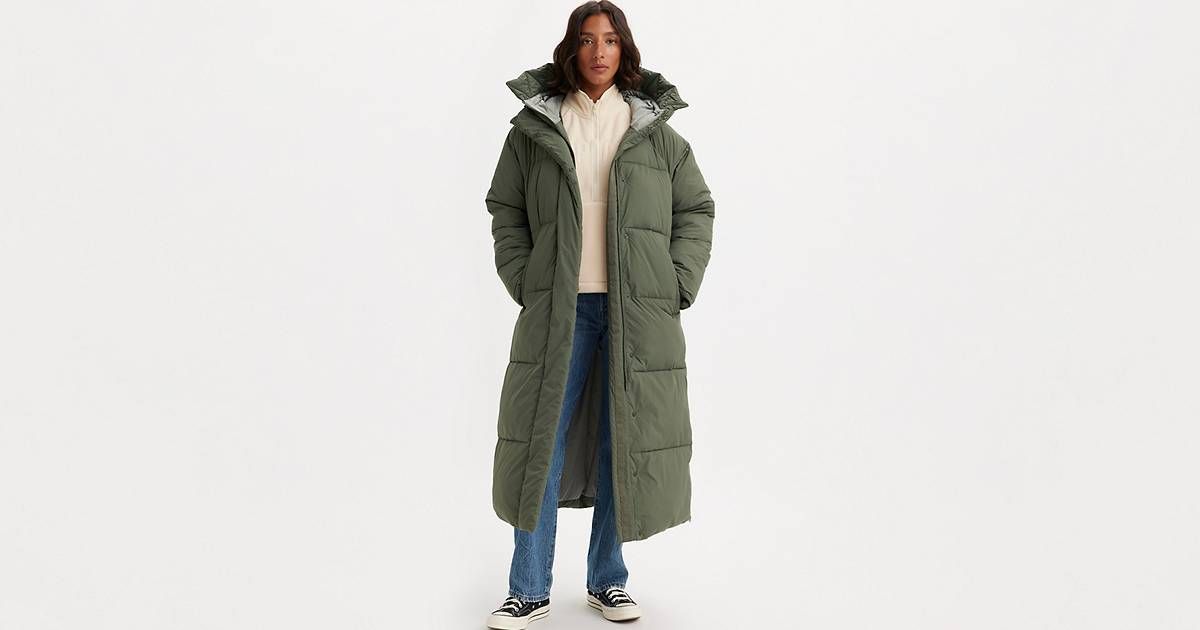 Extra Long Quilted Hooded Parka Coat | LEVI'S (US)