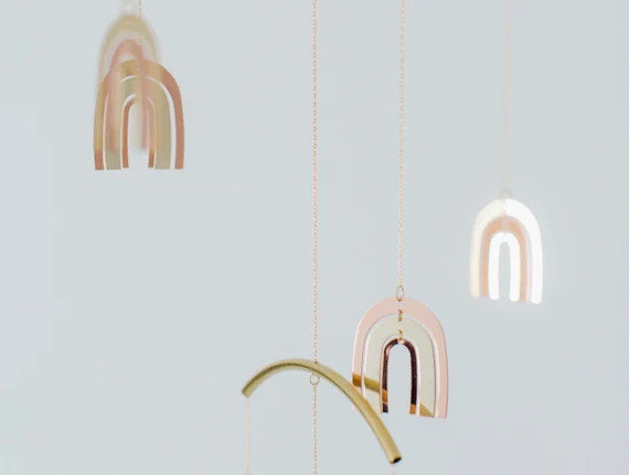 Brass Metal Rainbow Mobile | Plated Gold, Rose Gold | Etsy (US)