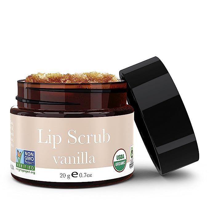 Organic Lip Scrub - Vanilla Sugar Scrub, Lip Scrubs Exfoliator & Moisturizer, Lip Care Exfoliatin... | Amazon (US)