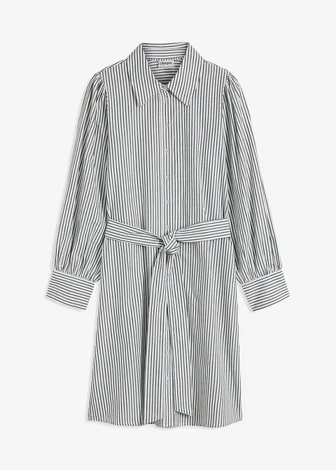 Blusenkleid mit Puffärmeln und Bindegürtel | Bonprix DE
