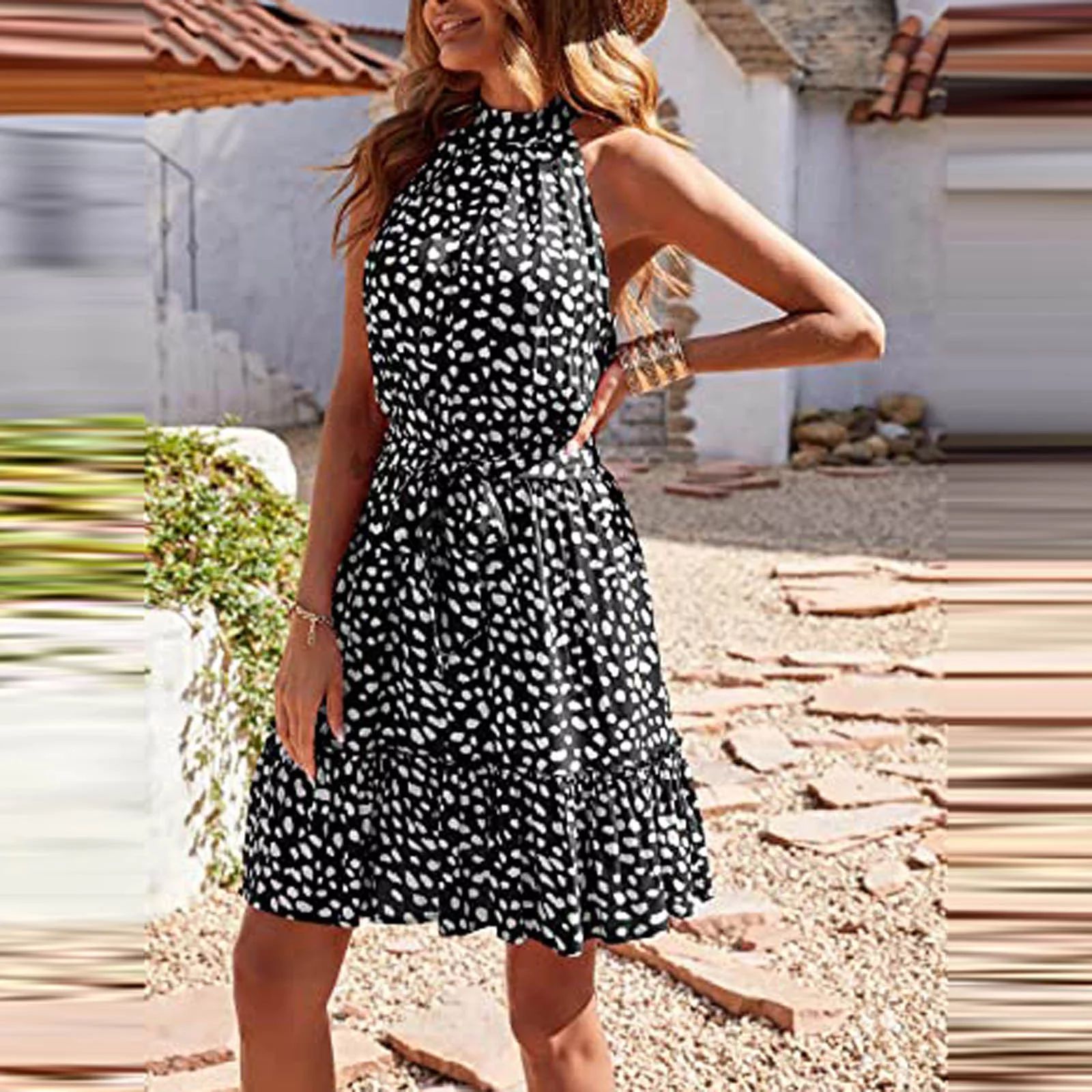 Holiday Savings Clearance 2022! Tuscom Spring Summer Dresses Fashion Women Floral Printed Halter ... | Walmart (US)