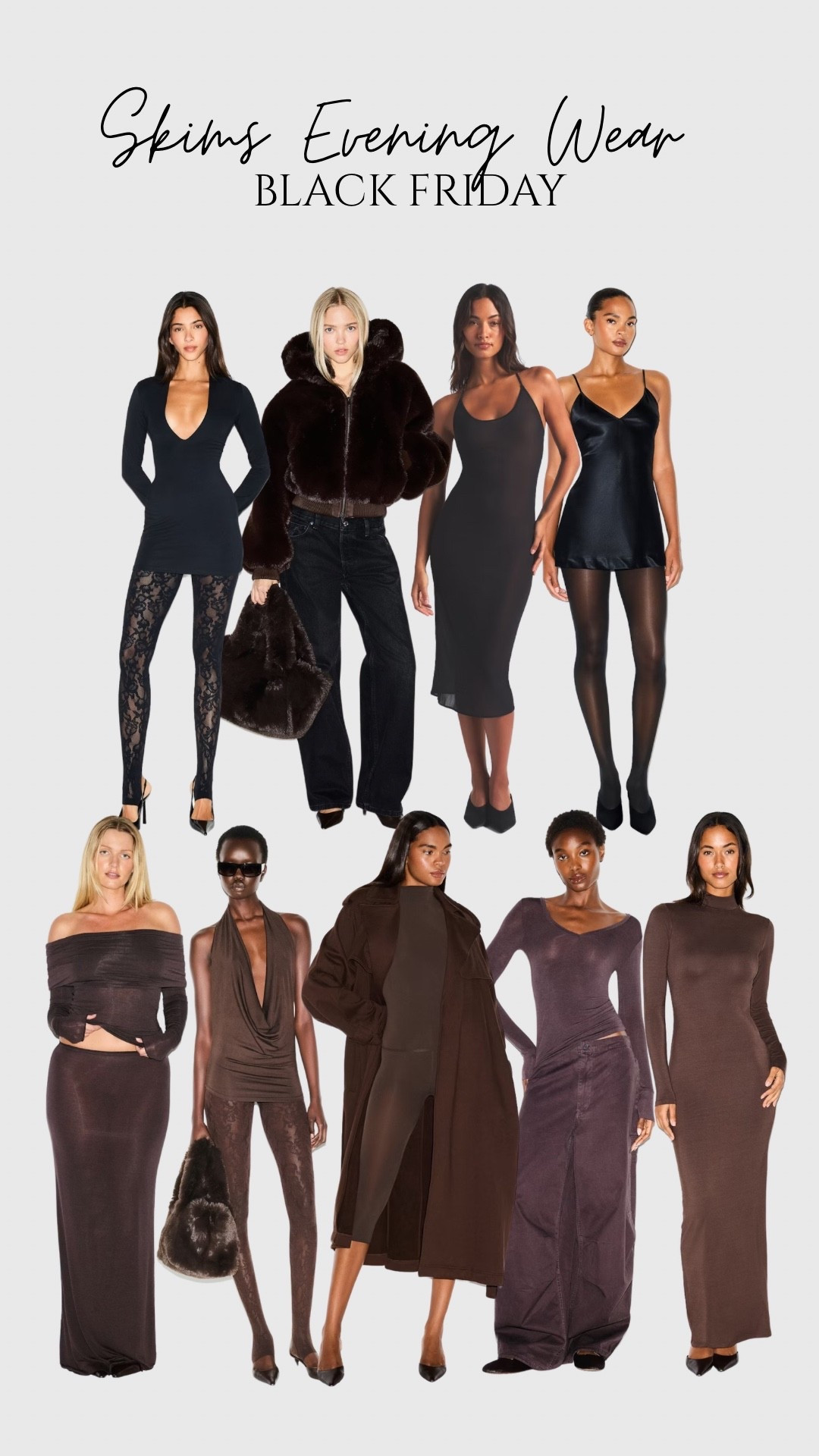 It's a SKIMS Evening Wear dream! The Black Friday sale isn't just for basics—it's the perfect time to grab those stunning dresses and statement pieces you've been eyeing for your holiday parties. I am obsessed with the rich chocolate and plum tones in this collection. These pieces are designed to snatch and sculpt! Don't miss out on getting these viral looks at a discount. Shop now via the LTK link! 🥂

#SKIMS #SKIMSEveningWear #BlackFridayFashion #HolidayDresses #PartyWear #BodyconDress #Shapewear #HolidayStyle #LTKHoliday #LTKStyle #SaleSeason #FashionInspo #NightOut #OOTD #ViralFashion #DesignerSale #LuxuryLounge #SleekStyle #Dresses #MustBuy



#LTKCyberWeek #LTKSaleAlert #LTKHoliday