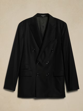 Signature Italian Hopsack Double-Breasted Suit Jacket | Banana Republic (US)