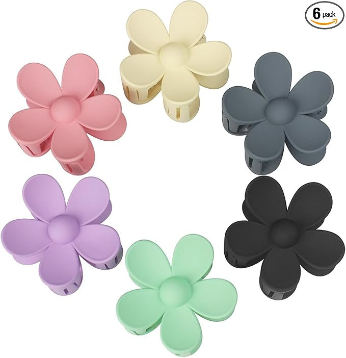 Mecool 6 Pcs Flower Hair Claw Clips for Women Ponytail Holder Headwear Hair styling Accessories f... | Amazon (UK)