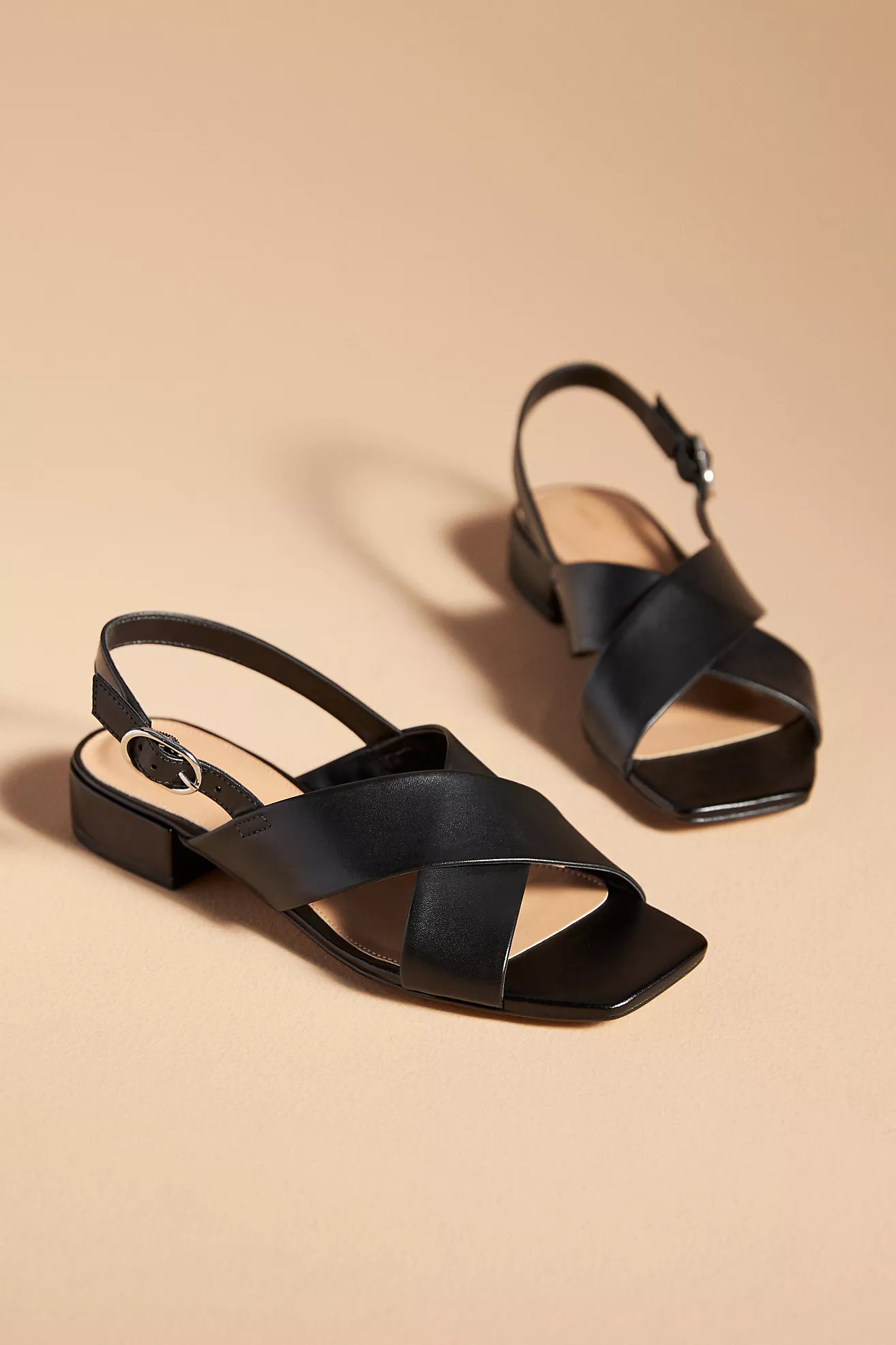 Maeve Cross-Strap Slingback Heels | Anthropologie (US)