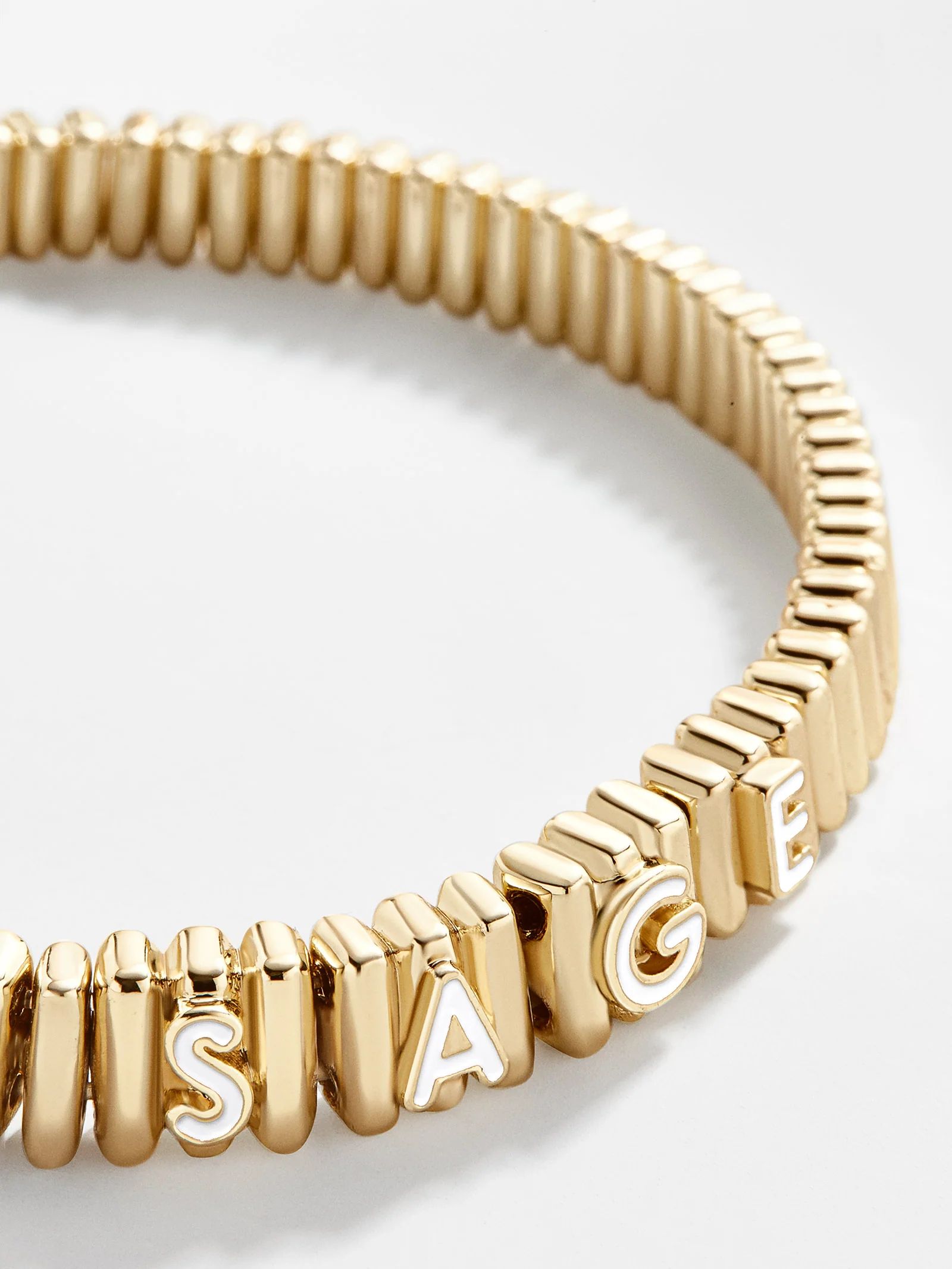 Custom Tile Bracelet - White Enamel | BaubleBar (US)