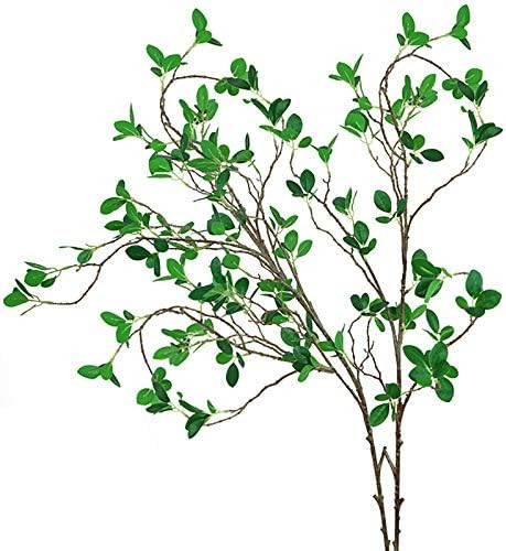 Ollain 43" Artificial Greenery Stems Plants Faux Leaf Green Eucalytus Branches Ficus Twig Fern Fa... | Amazon (US)
