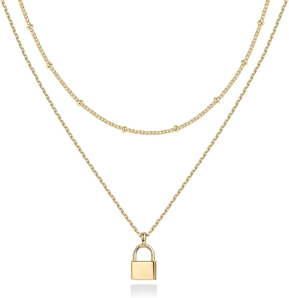 PAVOI 14K Gold Plated Layering Necklaces | Stylish Minimalist Design Pendant Necklaces | Butterfl... | Amazon (US)