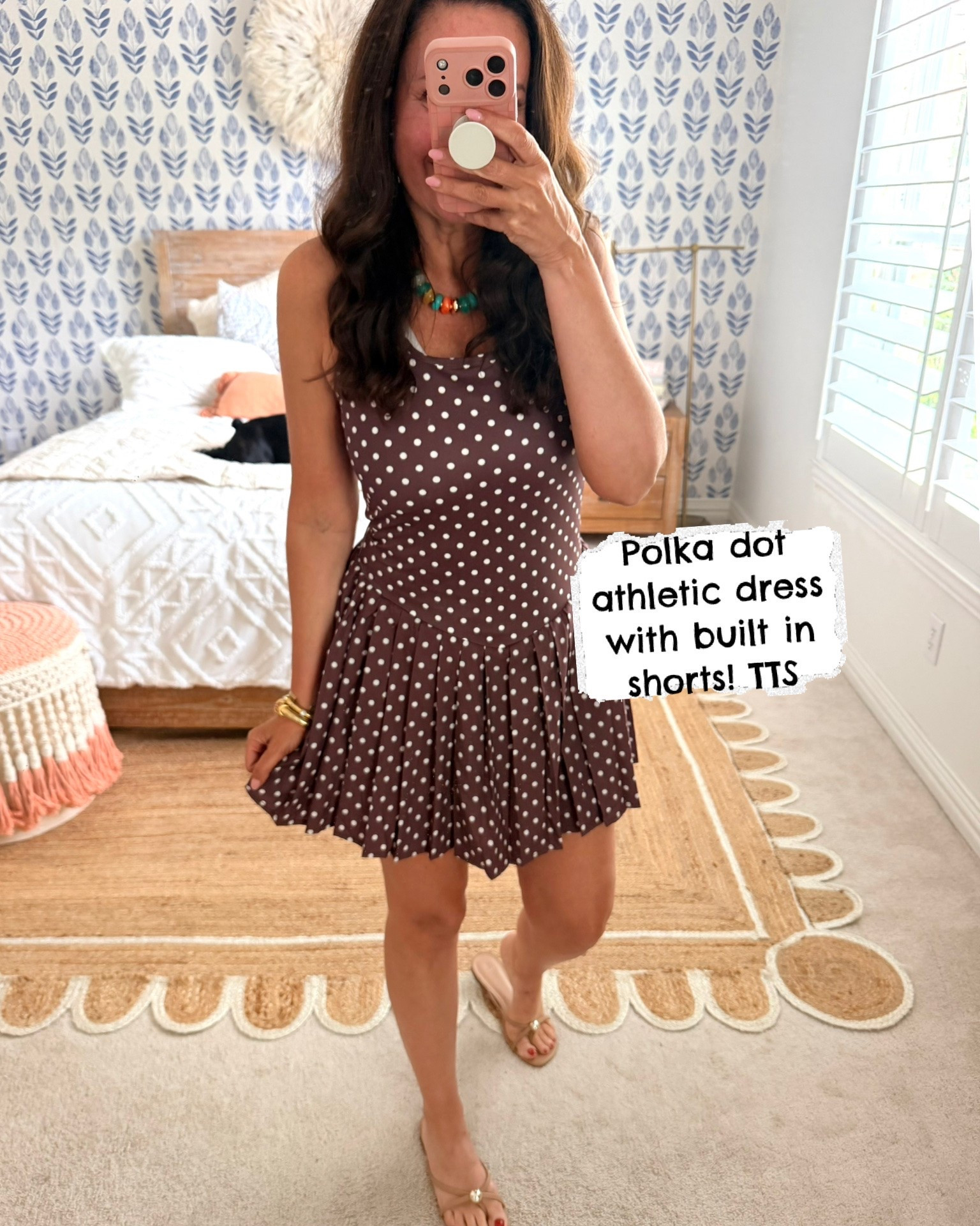 Built in shorts and the cutest polka dot print! Wearing a medium.
.

#LTKootd #LTKmorningroutine #LTKmomlife