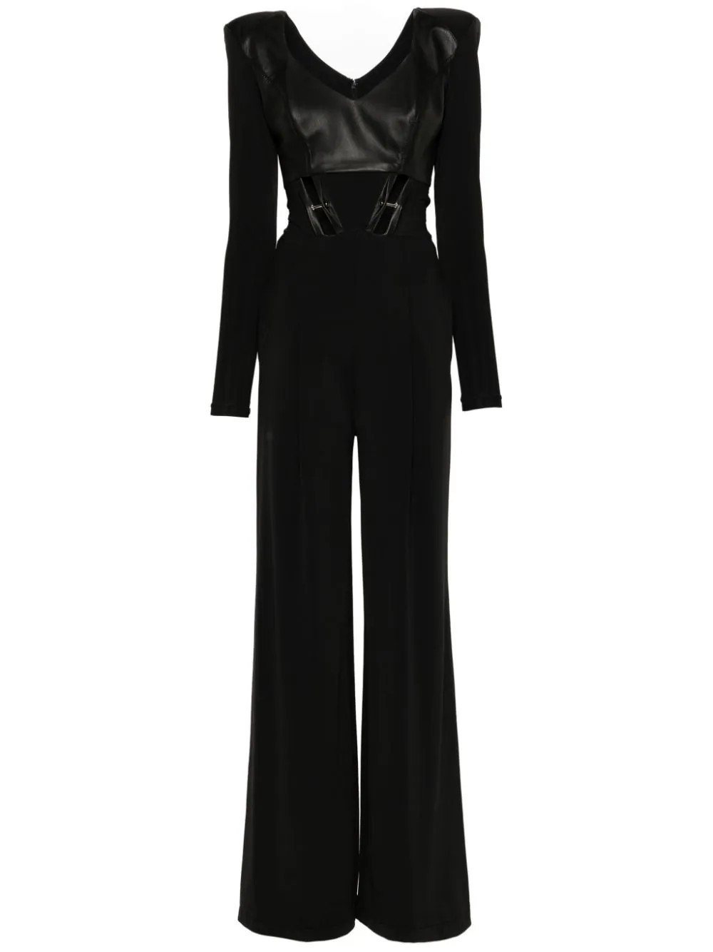 MITILIANE COUTURE piercing-detailing panelled jumpsuit - Black | Farfetch Global