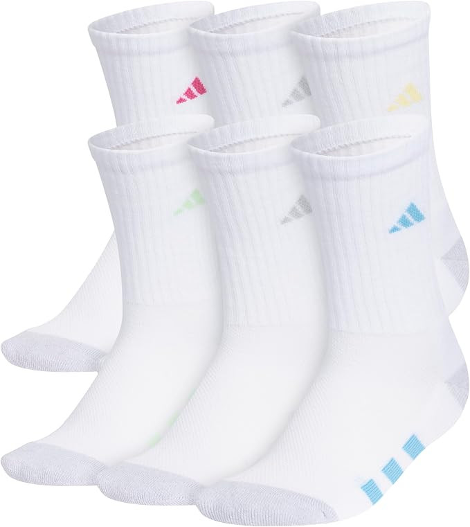 adidas Kids Athletic Cushioned 6-Pack Crew (Little Kid/Big Kid/Adult) | Amazon (US)