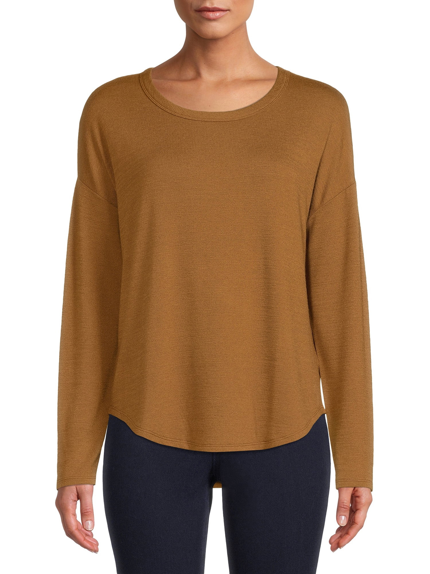 Time and Tru Women's Long Sleeve Hacci T-Shirt | Walmart (US)