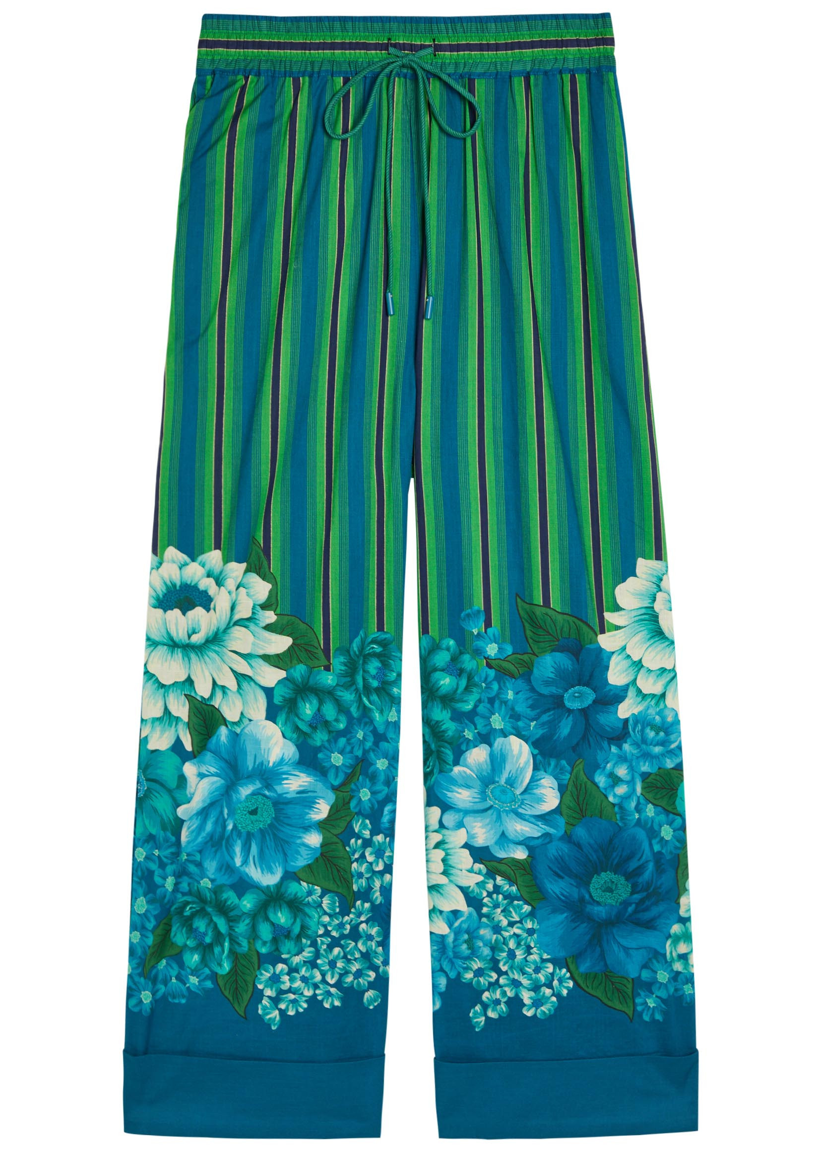 Margo striped wide-leg cotton cropped trousers | Harvey Nichols