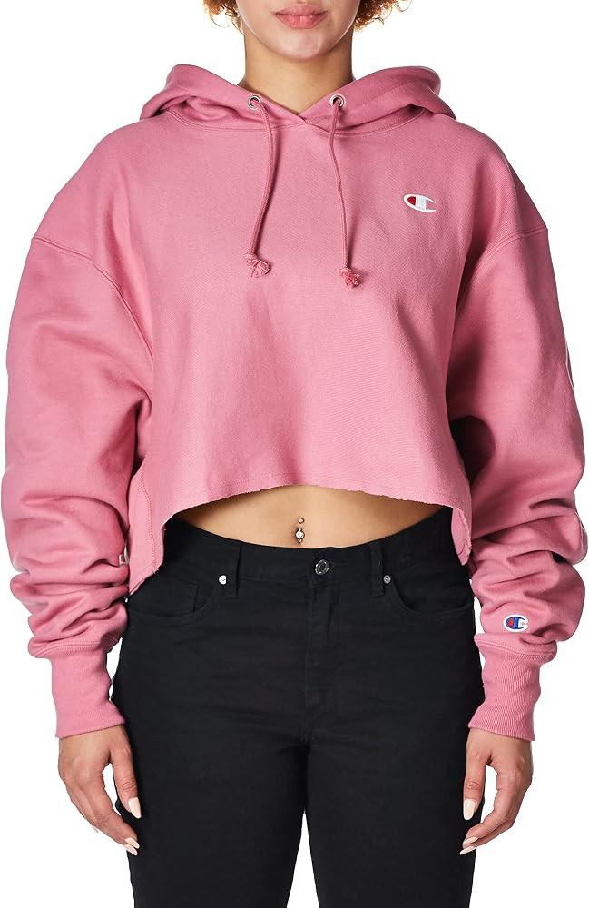 Champion Women's Cropped Pullover Hoodie, Reverse Weave Cropped Hooded Sweatshirt, Our Best Cropp... | Amazon (US)