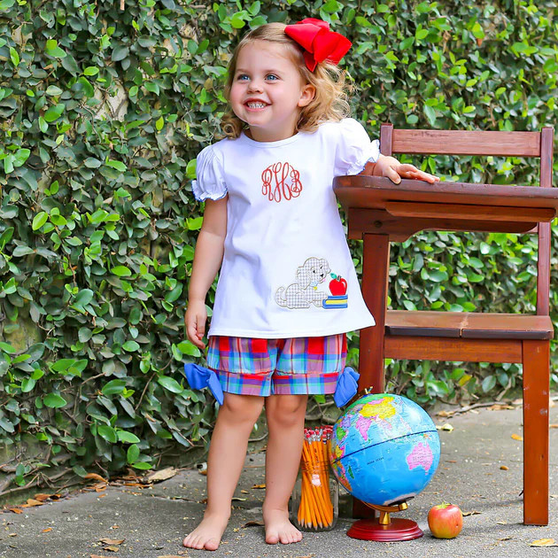 Red and Blue Plaid Bishop Short Set | Classic Whimsy