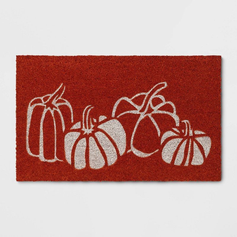 1'6"x2'6" Pumpkin Harvest Doormat White/Orange - Room Essentials™ | Target
