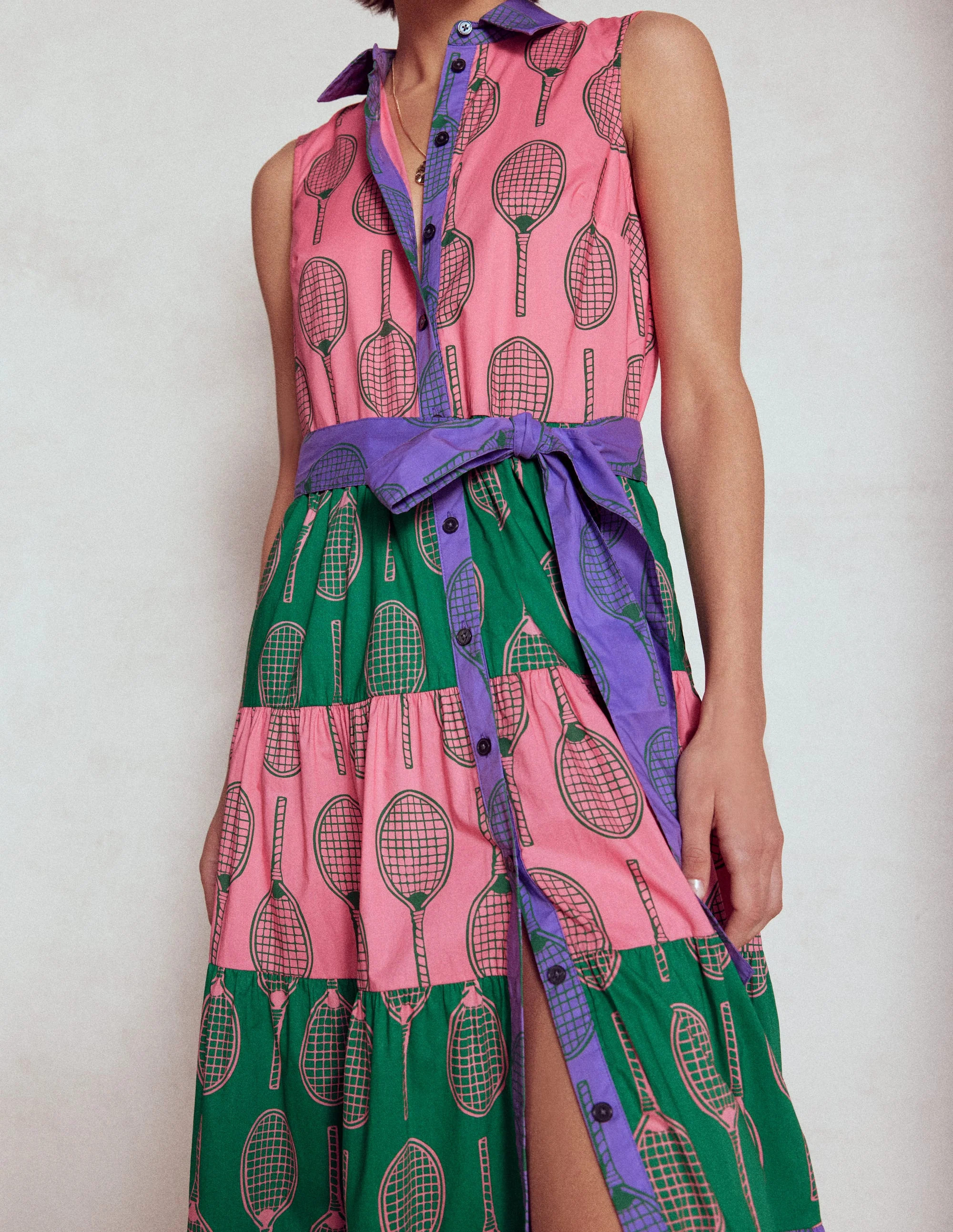 Multi Tiered Shirt Dress-Multi, Tennis | Boden (US)