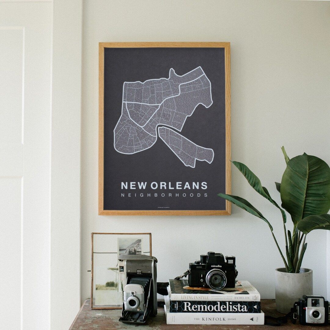 NEW ORLEANS Neighborhood City Map Print, Handmade, Louisiana Map, Art Decor, Moving Gift, Gift fo... | Etsy (US)