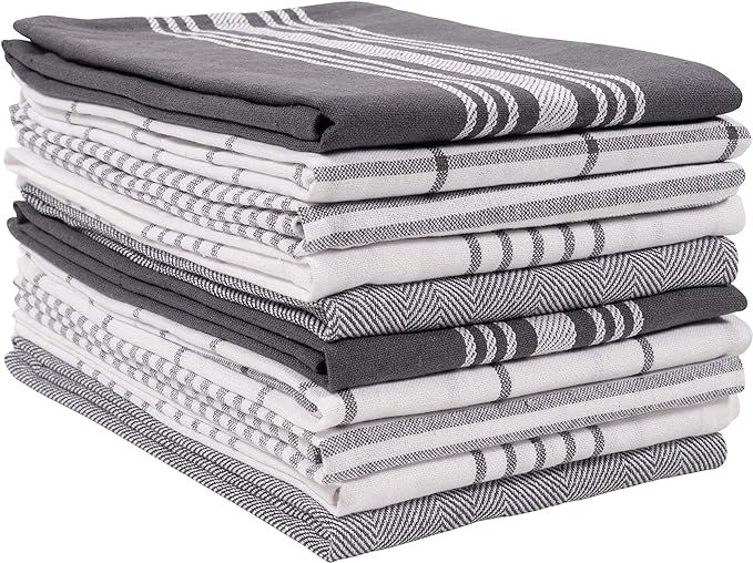 KAF Home Soho Kitchen Dish Towel Set of 10 | 18 x 28 Inch Tea Towels | Soft and Absorbent Mixed S... | Amazon (US)