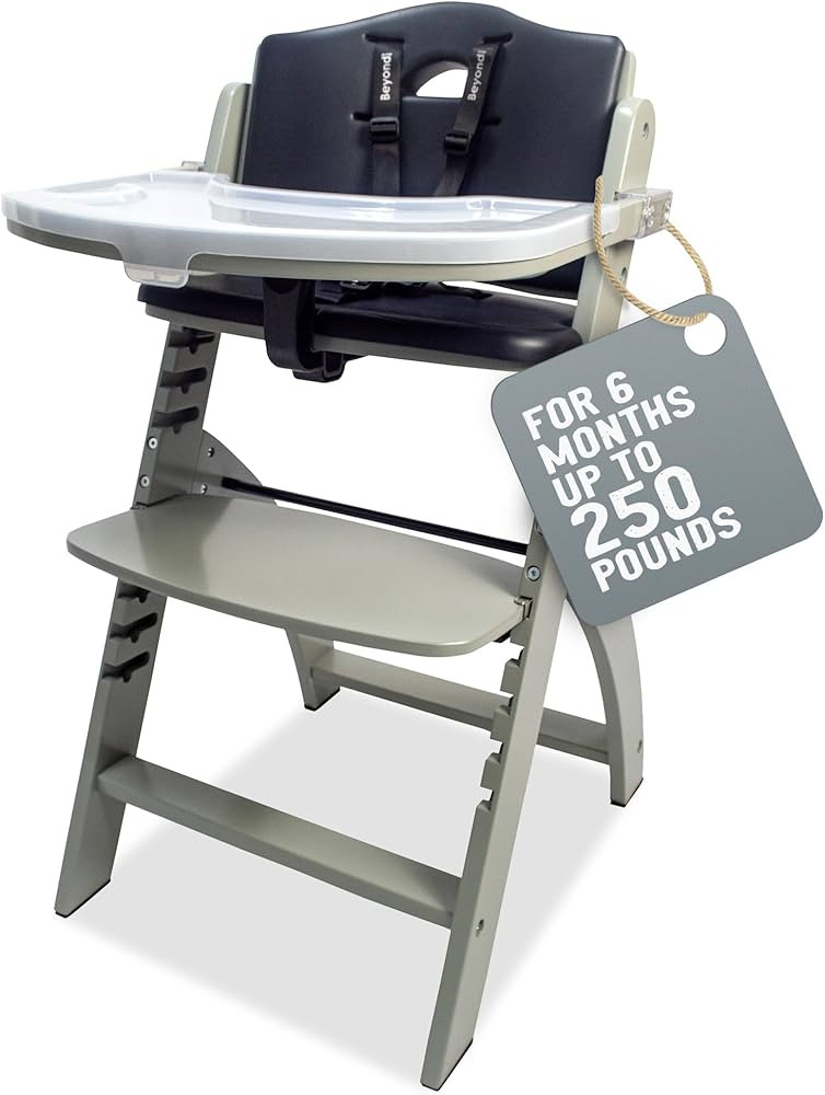Abiie Beyond Junior Wooden High Chair with Tray - Convertible Baby Highchair - Adjustable High Ch... | Amazon (US)