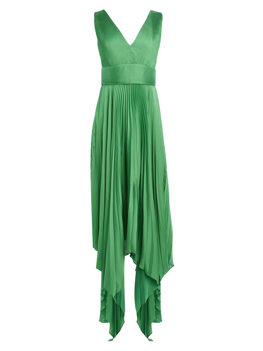 BCBGMAXAZRIA Pleated Satin Evening Gown | Saks Fifth Avenue