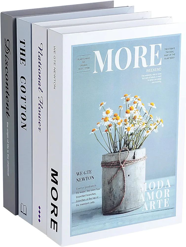 Outgeek Decorative Books Set of 4: Modern Hardcover Fake Book Decoration for Coffee Table Bookshe... | Amazon (US)