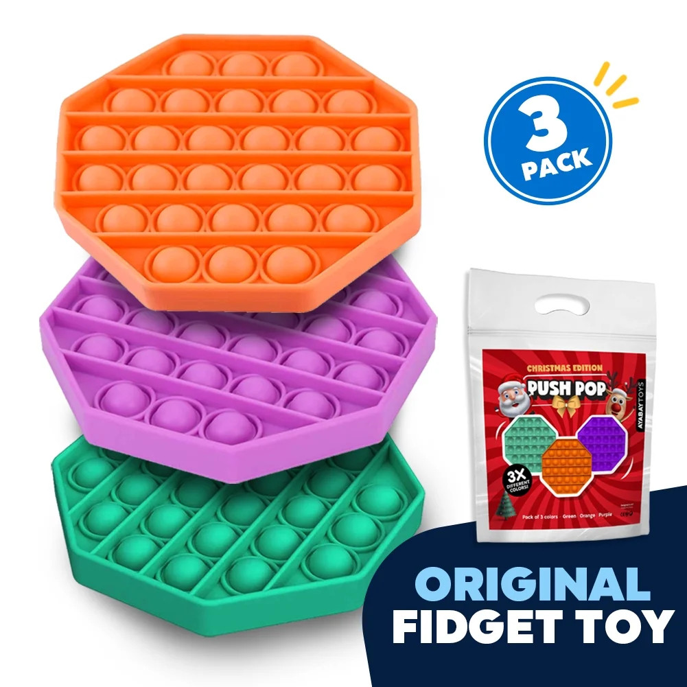Ayabay Pop It Fidget Push Bubble Sensory Toys Set, 3 Pack | Walmart (US)