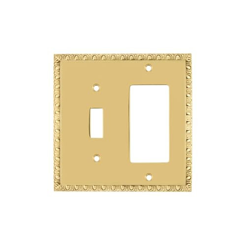 Nostalgic Warehouse 719982 Egg and Dart Switch Plate with Toggle and Rocker, Polished Brass | Amazon (US)